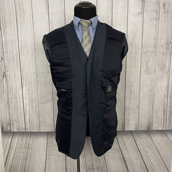 Jos. A. Bank 41L - W30 x L32 Blue 100% Wool 2-Button Single-Vent 2-Piece Suit - Picture 6 of 16